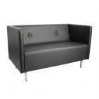 Диван офисный Gruppo 396 Скайнет двойной модуль А черный Ecotex 3001