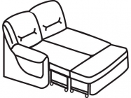 Секция трехместная без подлокотников раскладная Unital Вавилон 3АР Красная экокожа