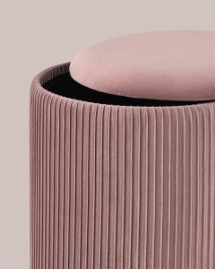 Пуф Stool Group Шарлотта с ящиком велюр Розовый