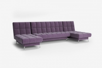 Диван МЛК, г. Можга Финка-2 п-образный, без подлокотников, велюр Нео 17
