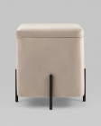 Пуф Stool Group Грейс квадрат с ящиком велюр Серо-бежевый