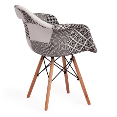 Кресло Tetchair CINDY SOFT EAMES mod. 101 дерево бук/металл/мягкое сиденье/ткань, 61 х 60 х 80 см , black/white черный/белый