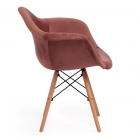 Кресло Tetchair CINDY SOFT EAMES mod. 101 дерево бук/металл/мягкое сиденье/ткань, 61 х 60 х 80 см , коралловый HLR 44/натуральный