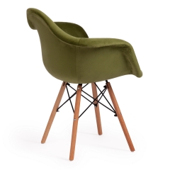 Кресло Tetchair CINDY SOFT EAMES mod. 101 дерево бук/металл/мягкое сиденье/ткань, 61 х 60 х 80 см , зеленый HLR 54/натуральный