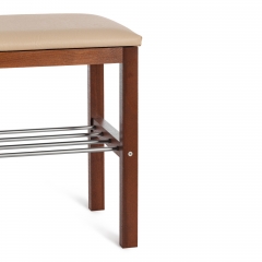 Банкетка Tetchair BERYL дерево / экокожа, 673149 см, темный орех/бежевый