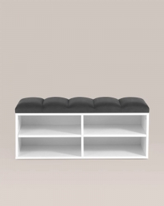 Обувница Stool Group Хольст 2 белая велюр Темно-серый