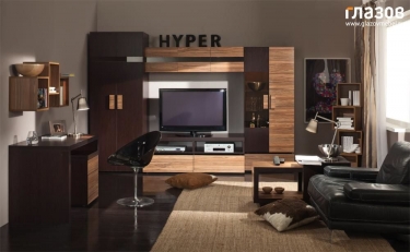 Гостиная Глазовская МФ композиция 1 HYPER Палисандр/Венге гостиная
