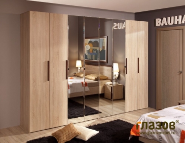 Спальня Глазовская МФ композиция 2 BAUHAUS Дуб Сонома/Орех шоколадный