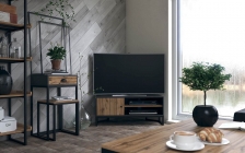 Гостиная Лофт Любимый дом 1 Дуб Вотан/Оникс Серый