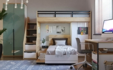 Модульная детская Урбан Любимый дом Урбан 5 Дуб Золотой/Белый/Сумеречный голубой