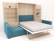 Диван кровать трансформер Новый век Смарт 1 П+КД+П+Пуф 1600 Ясень шимо темный