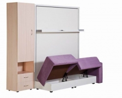 Шкаф-диван-кровать Новый век Смарт 1 3-в-1 левый 1400 Ясень шимо темный