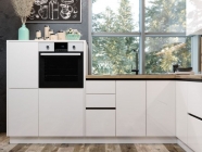 Кухня угловая Любимый дом Шервуд 1 Белый Белый глянец Черный