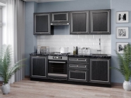 Кухонный гарнитур 2400 Любимый дом Италия 03 Черный Дуб темный