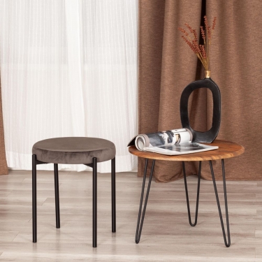 Табурет Tetchair REVO mod. 7034 ткань/металл, 44 х 44 х 47 см, темно-серый barkhat 14/черный